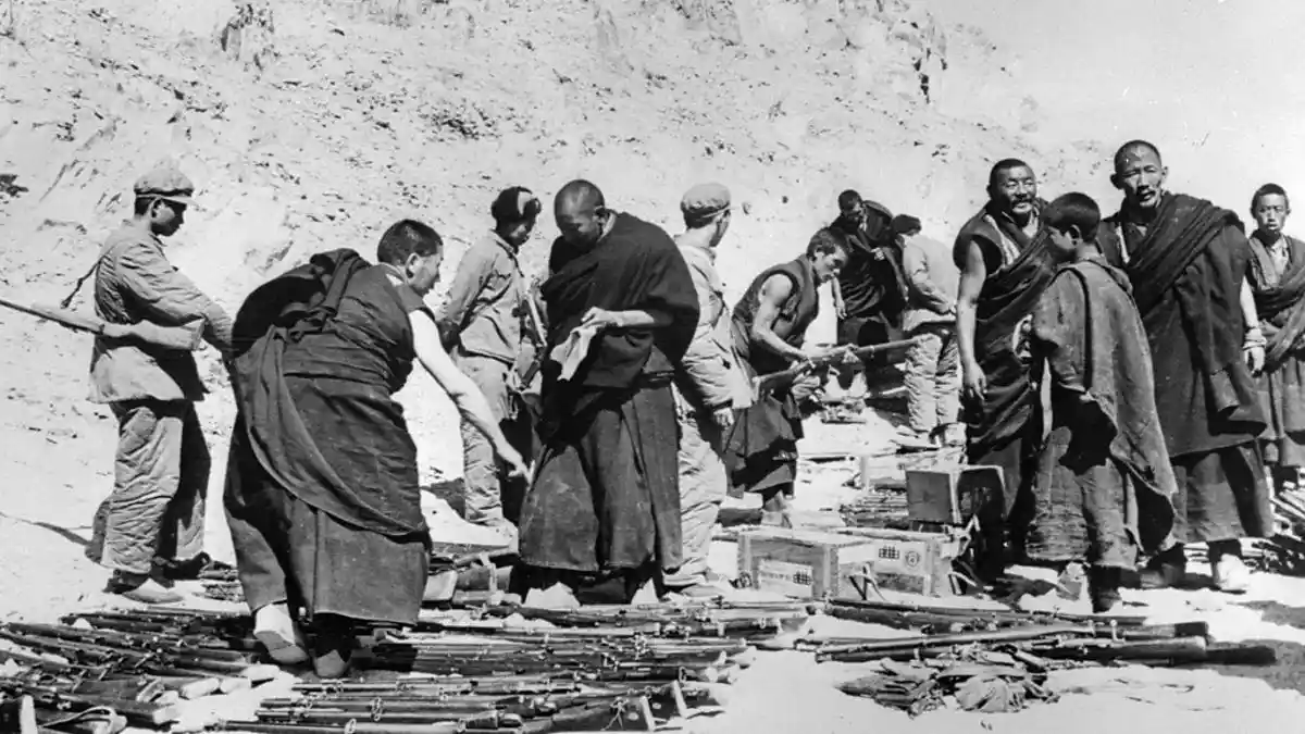 Scenes from Tibetan Uprising; Image Source- BBC 