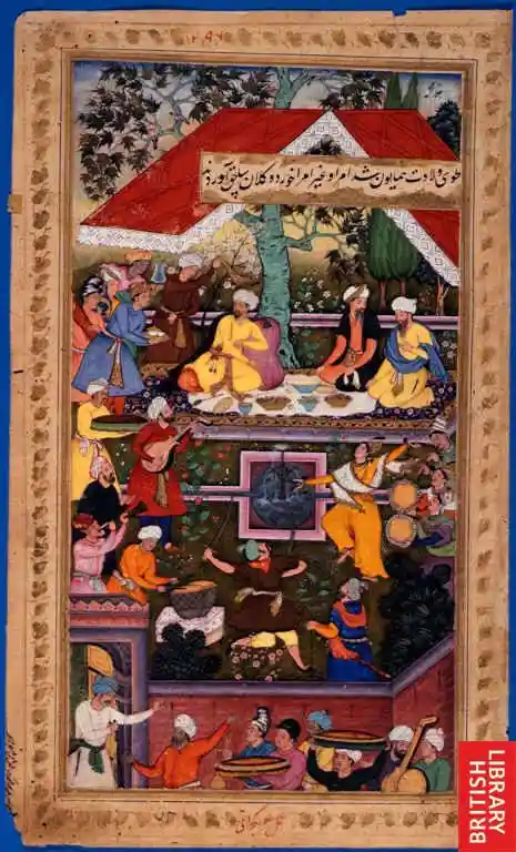 Babur celebrating Humayun's birth; Source: Wikipedia