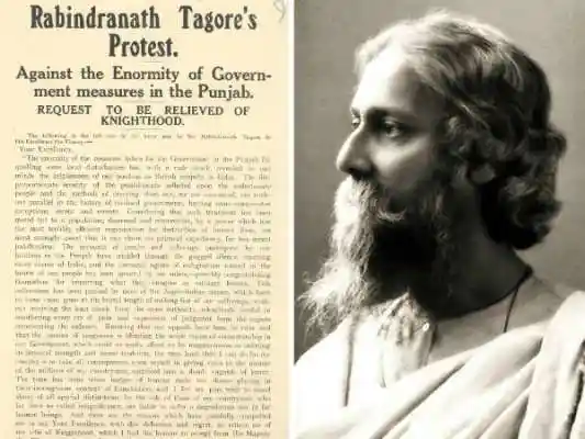 A newspaper report taking about Tagore renouncing his knighthood; Source: BIT Mesra