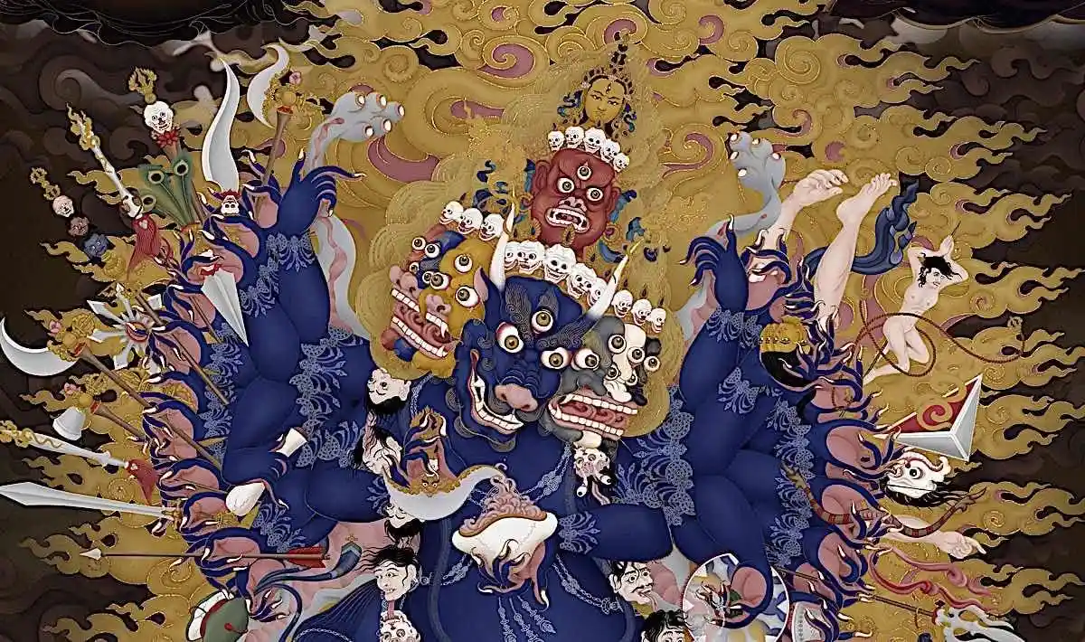 Depiction of Yamantaka in Tibetan Buddhism; Image Source- Buddha Weekly