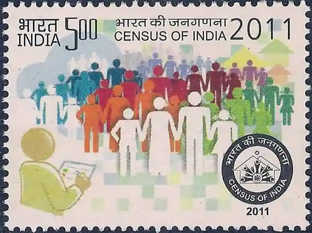 The postage stamp on the Census of India 2011, issued by India Post; Source: Public Domain