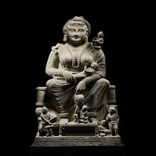 A schist figure of Hariti from Gandhara; Image source: Twitter
