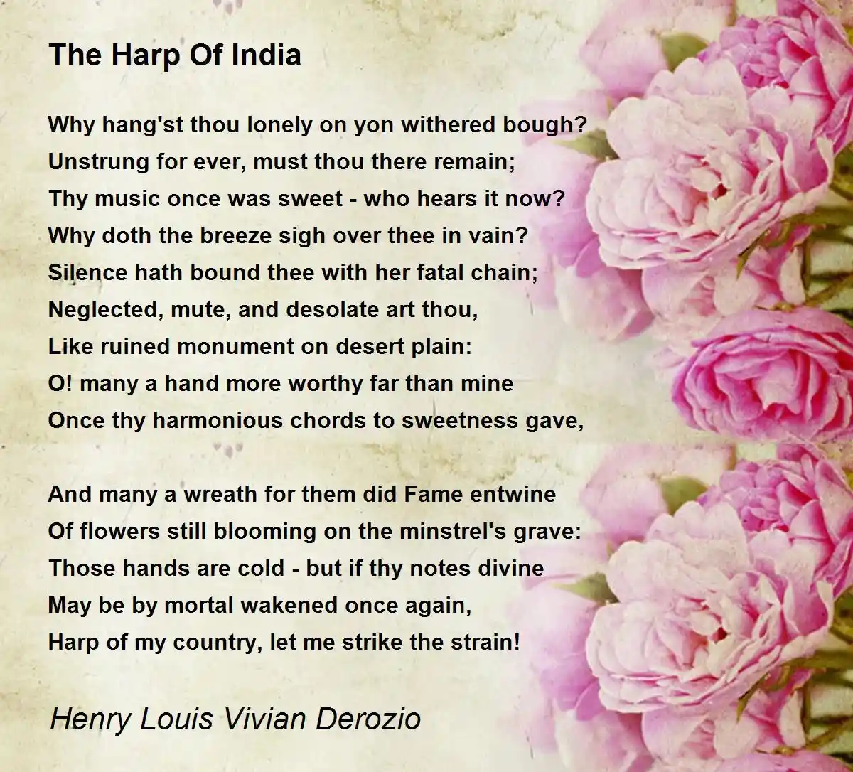 The Harp of India, source: Poem Hunter