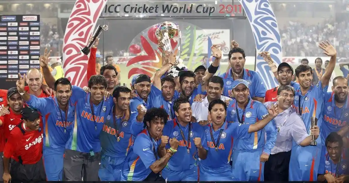 The Indian Team winning the ICC Cricket World Cup 2011; Image Source: Scroll.in