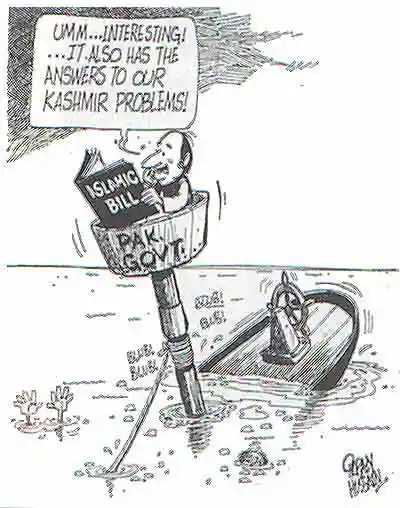 Hussain's cartoons were satirical in nature (Dated - September 14, 1998); Source: Outlook India