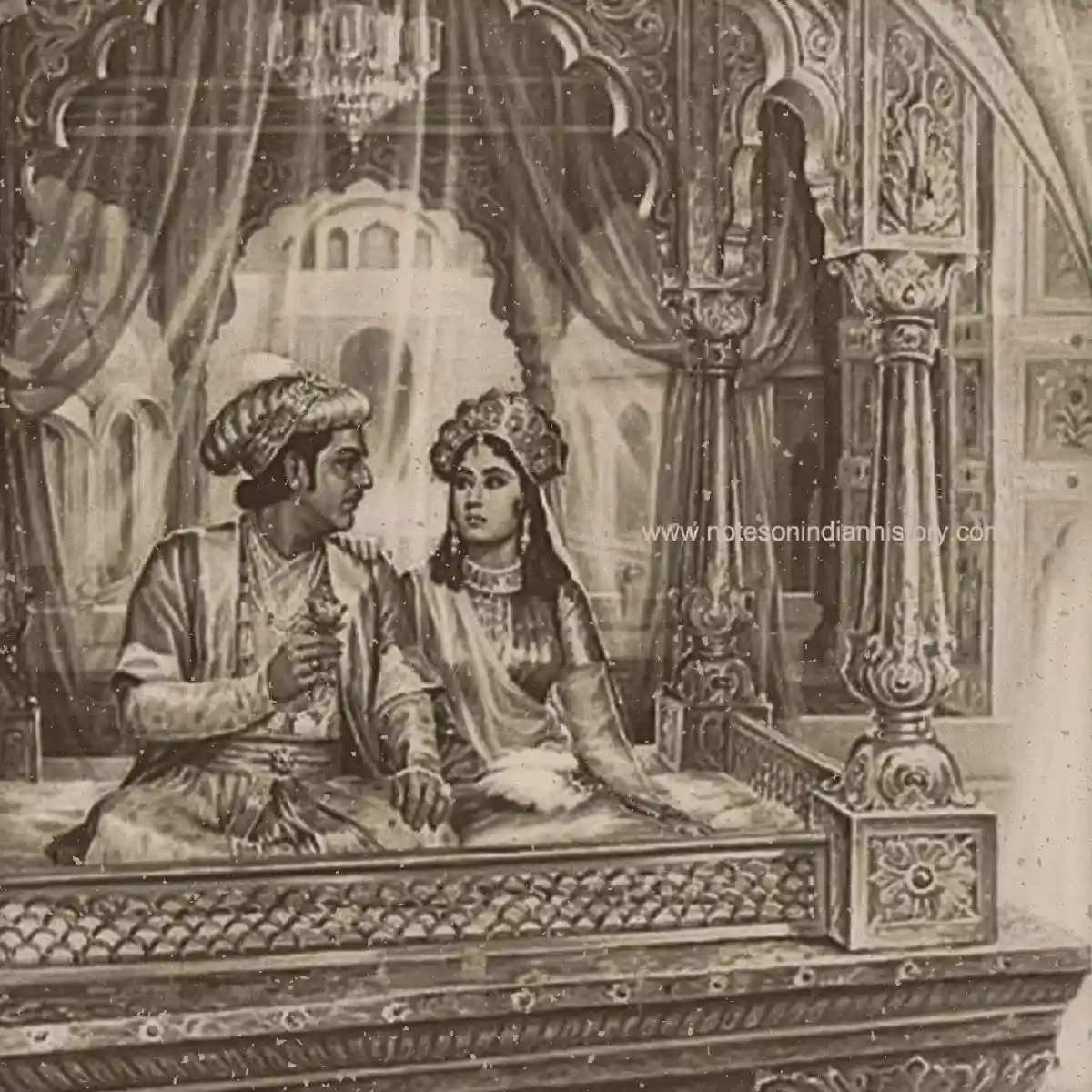Nur Jahan and Jahangir’s royal romance; Image source- Notes on Indian History