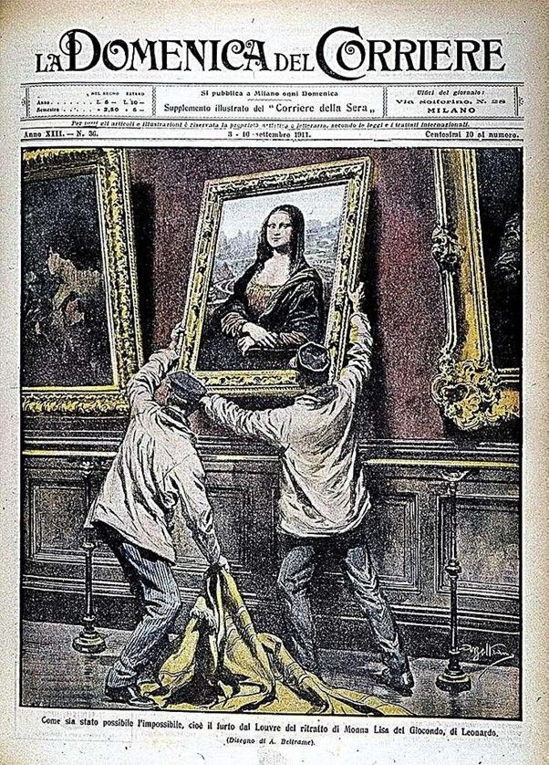 The news of the stolen portrait of Mona Lisa remained the cover story of all newspapers during that time. Image source: Picryl.
