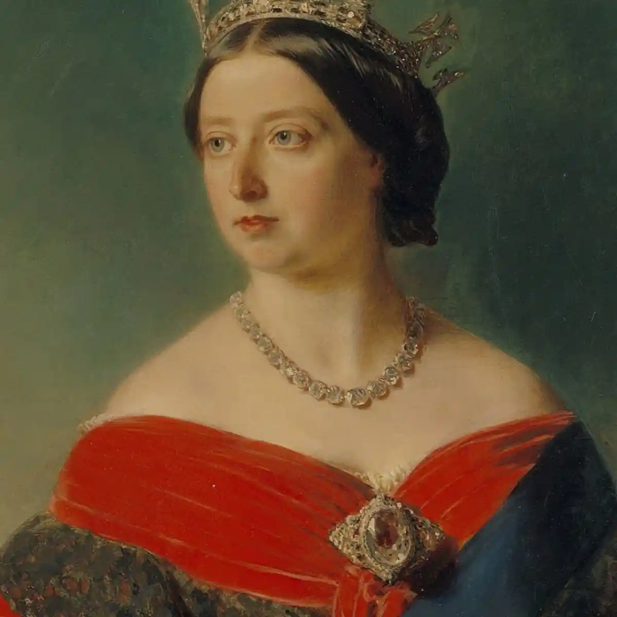 Queen Victoria wearing the Koh-i-Noor in her brooch; Image Source - Wikipedia 