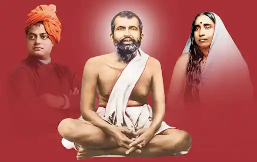 Image Caption: Swami Vivekananda (left), Ramakrishna Paramhansa (centre), Sarada devi (right); Source: IndusScrolls 