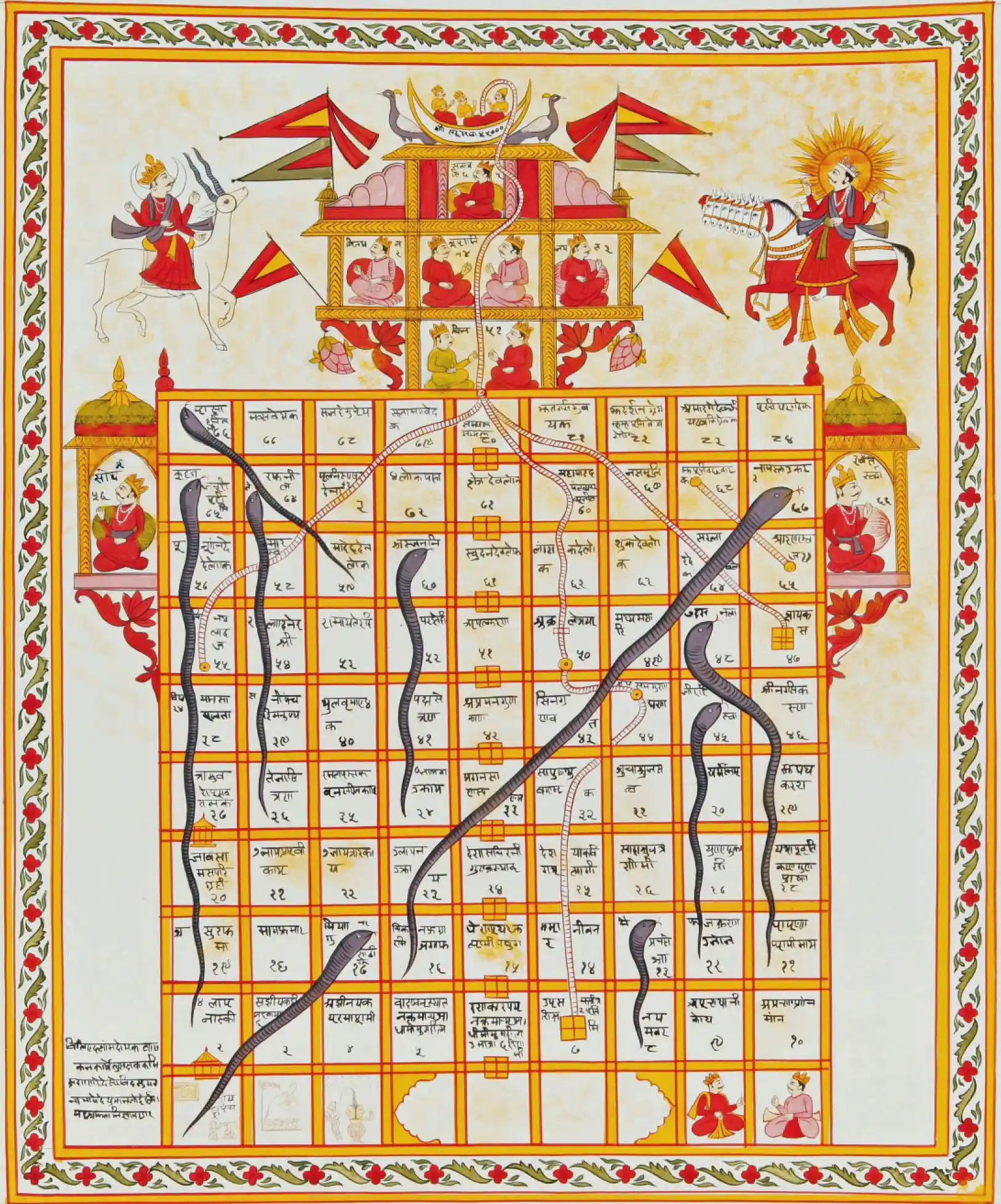 Ancient Jain version of Snakes and Ladders; Image Source- Wikipedia 