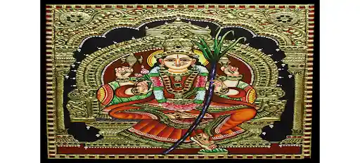 The beautiful Tanjore painting of Lalitha Devi Source: Tarangarts