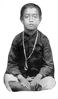 Paramahansa Yogananda (Mukunda Lal Ghosh) at the age of six. Photograph from 1899.  Source: Wikimedia Commons