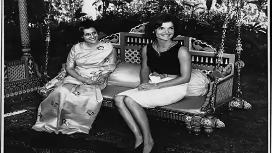  Indira Gandhi sits with Jackie Kennedy during a state visit in 1962; Image source; VYARAWALLA/ALKAZI COLLECTION OF PHOTOGRAPHY