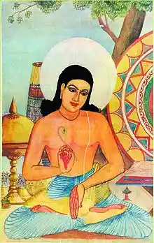 An imaginary portrait of Sankardeva created by Bishnu Prasad Rabha. Source: Wikipedia