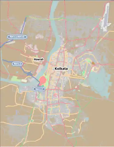 The map of Kolkata. Image Courtesy: Wikimedia Commons