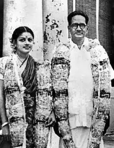 T Sadasivam and M S Subbalskshmi's marriage photo; Image Source: Public Domain