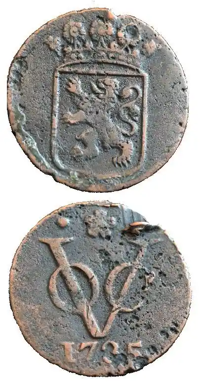 A duit (unit of currency) minted by the VOC; Source: Wikipedia