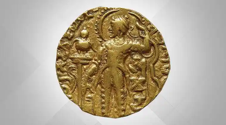 A dancing human symbol imprinted on a gold coin of the ancient India ; Source : The Indian Express