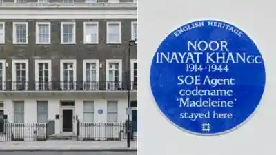 The Blue Plaque of Noor Inayat Khan. Image source: BBC