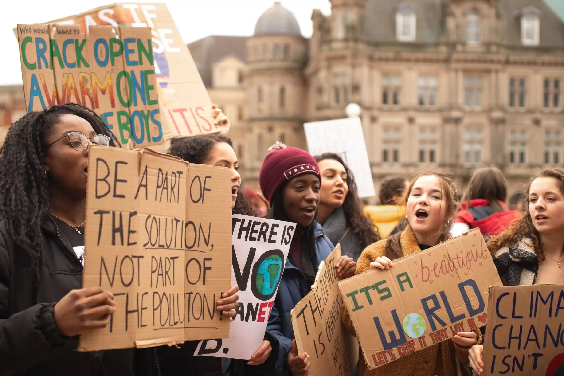 Protesting against Climate Change; Image Source: Unsplash/Callum Shaw
