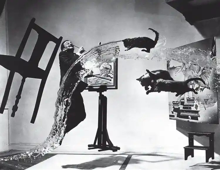 Philippe Halsman's legendary photo Dalí Atomicus in 1948; Image Source: Digital Photo Mentor 