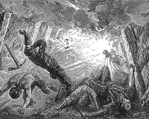 A graphic depiction of the horror of coal mine explosions; Source: Public Domain