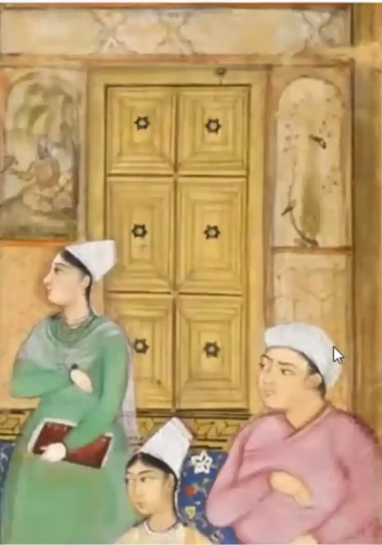 Gulbadan Begum holding Avhal-i-Humayun Badshah (Karwaanheritage.in)