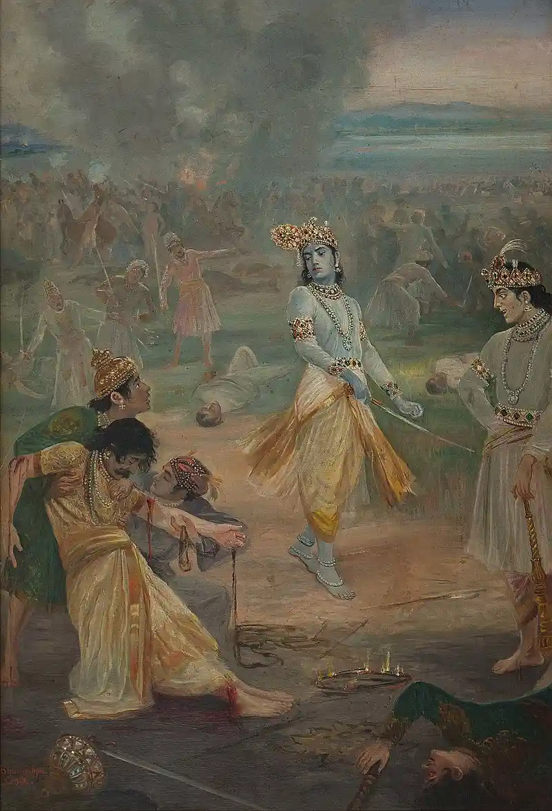 Krishna and Balrama witnessed the destruction of the Yadu clan; Image source- Wikimedia commons