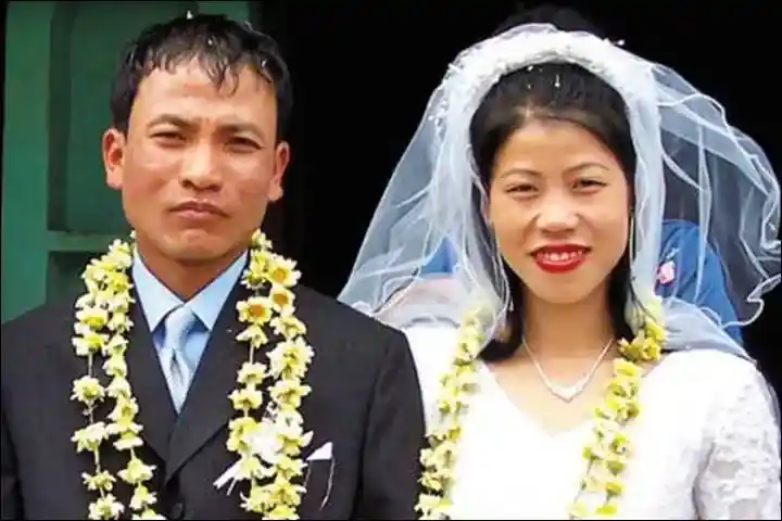 Mary Kom and her husband Onler Kom ; Source: SheThePeople.tv