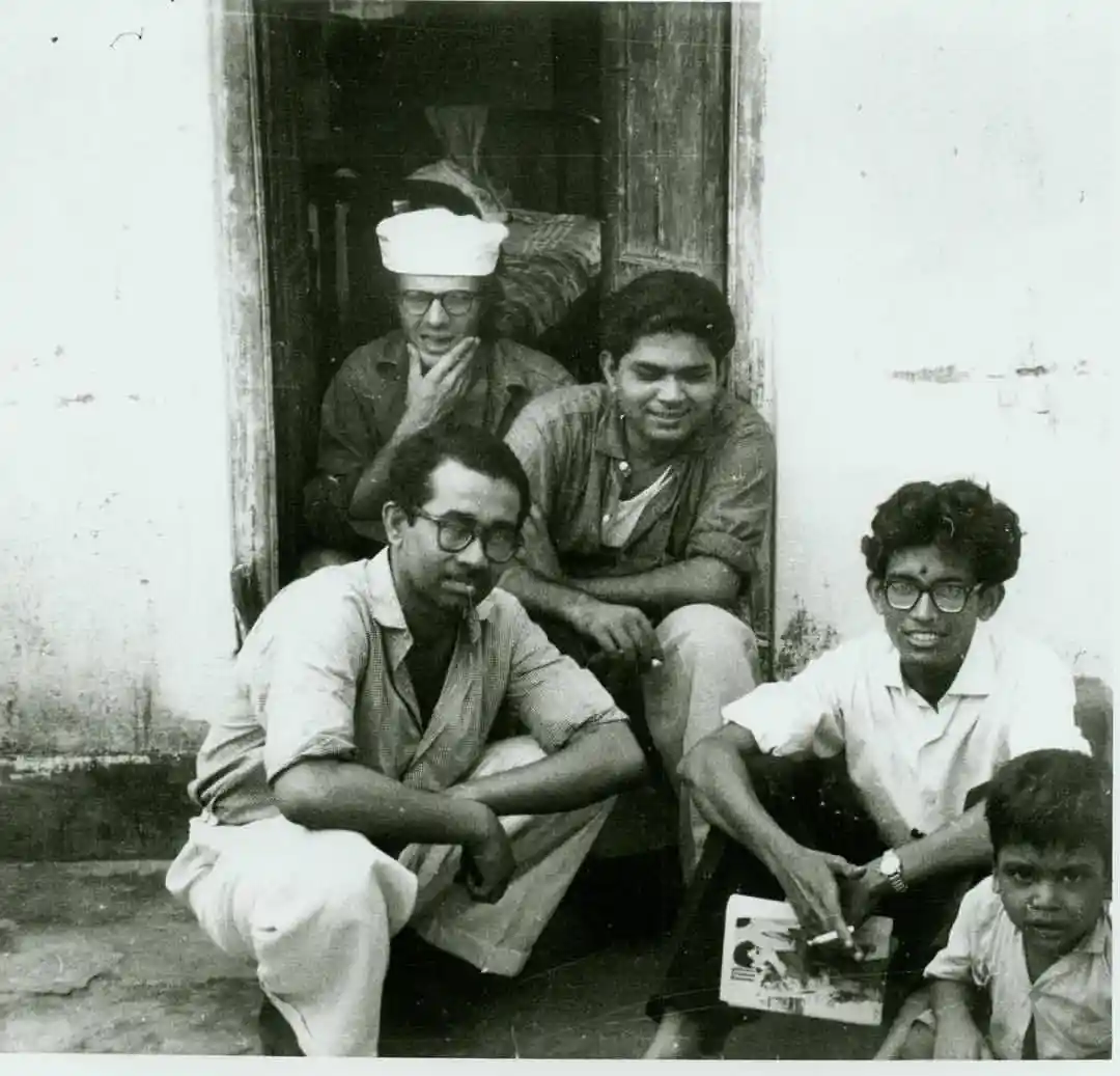Allen Ginsberg with Sunil Gangopadhyay at Kolkata; Image Source- Tumblr
