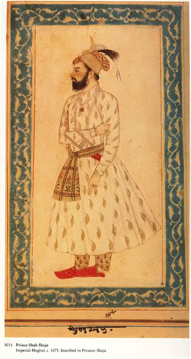 A full portrait of Mughal prince, Shah Shuja circa 1675; Source: Public Domain